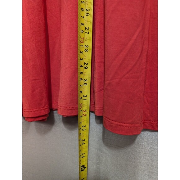 Agnes & Dora 3/4 Sleeve Swing Tunic Red Dress Size SMALL Pockets Lagenlook - Picture 7 of 14